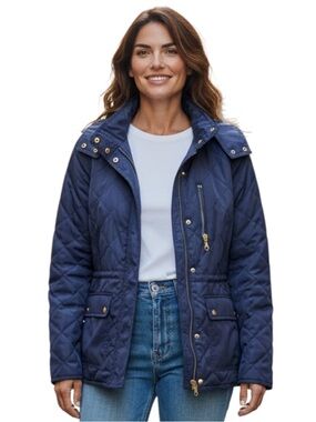 Old Navy Women's Quilted Utility Jacket in Navy